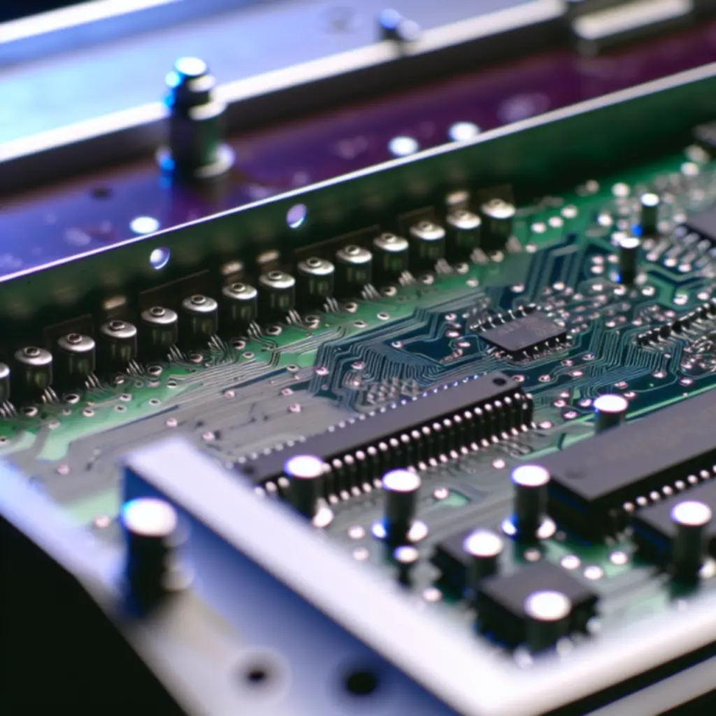 Płyta PCB po czyszczeniu, naprawie ścieżek i wymianie układów — stan po naprawie