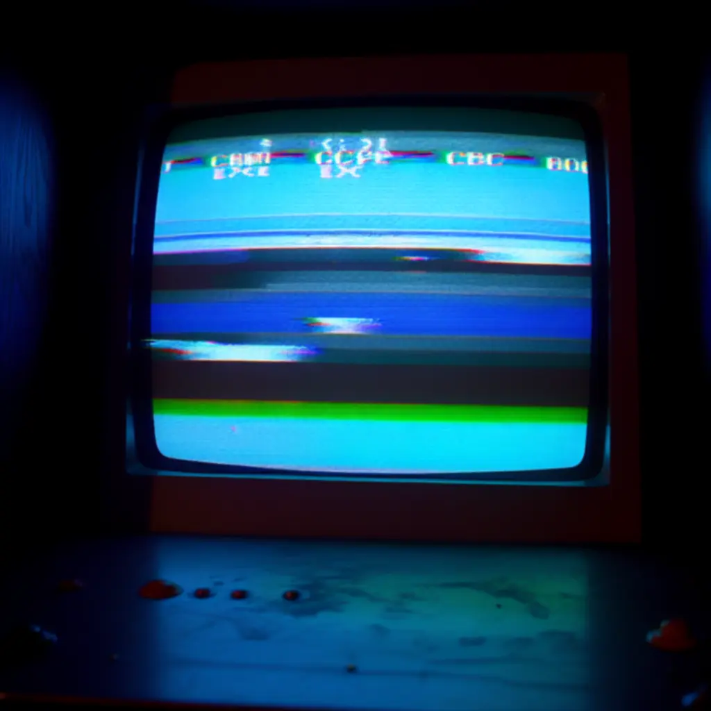 Monitor CRT z rozjechanym obrazem — stan przed serwisem