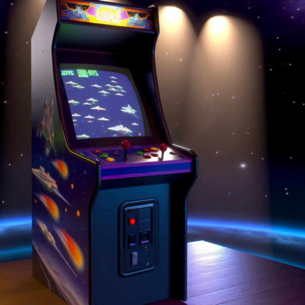 Galaga – automat strzelanka, klasyczna stylistyka cabinetu